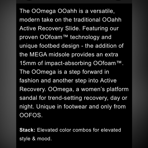 OOFOS Womens OOmega Ooahh Stacked Slip-on | 6 | NIB | Black Sparkle Platforms - Picture 9 of 9